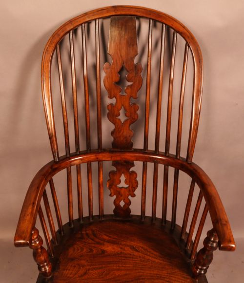YEW WOOD HIGH BACK WINDSOR CHAIR ALLSOP OF WORKSOP - ADDITIONAL PHOTO 6
