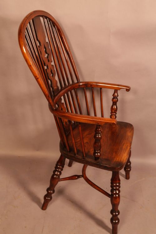 YEW WOOD HIGH BACK WINDSOR CHAIR ALLSOP OF WORKSOP - ADDITIONAL PHOTO 7