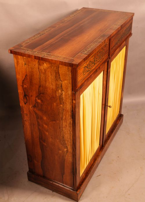 A REGENCY ROSEWOOD BRASS INLAID PIER CABINET - ADDITIONAL PHOTO 1