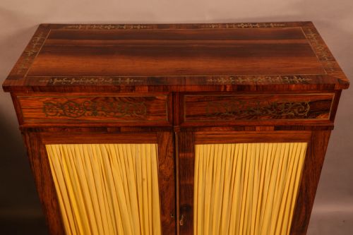 A REGENCY ROSEWOOD BRASS INLAID PIER CABINET - ADDITIONAL PHOTO 3
