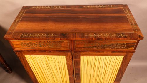 A REGENCY ROSEWOOD BRASS INLAID PIER CABINET - ADDITIONAL PHOTO 4