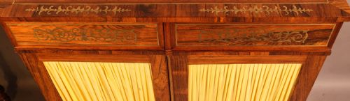 A REGENCY ROSEWOOD BRASS INLAID PIER CABINET - ADDITIONAL PHOTO 5