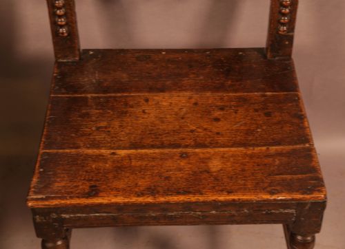 A 17TH CENTURY DERBYSHIRE BACK STOOL - ADDITIONAL PHOTO 4