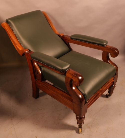 A SUPER WILLIAM IV RECLINING LIBRARY ARMCHAIR - ADDITIONAL PHOTO 2