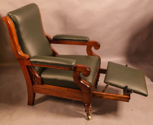 A SUPER WILLIAM IV RECLINING LIBRARY ARMCHAIR - ADDITIONAL PHOTO 9
