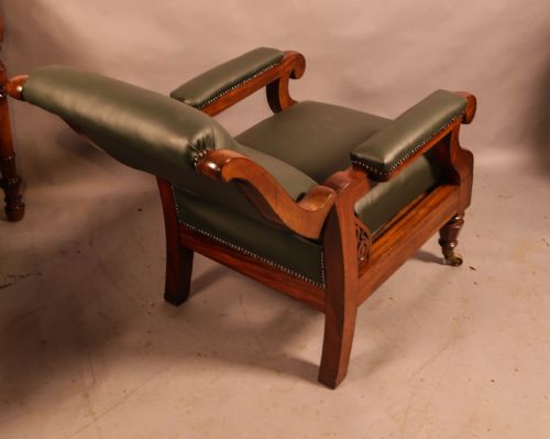 A SUPER WILLIAM IV RECLINING LIBRARY ARMCHAIR - ADDITIONAL PHOTO 12