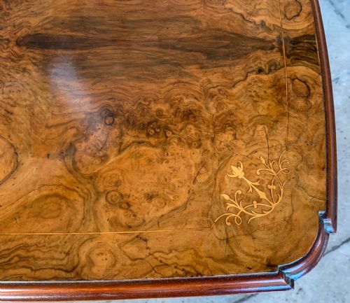 A VICTORIAN BURR WALNUT LADIES SEWING STAND - ADDITIONAL PHOTO 6