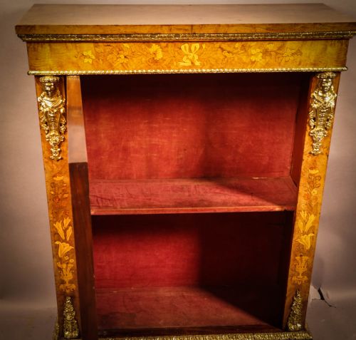 A SUPER QUALITY BURR WALNUT PIER CABINET C 1850 - ADDITIONAL PHOTO 5