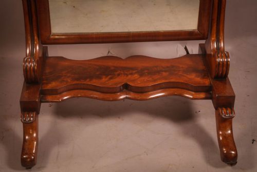 A VICTORIAN MAHOGANY CHEVAL MIRROR - ADDITIONAL PHOTO 2