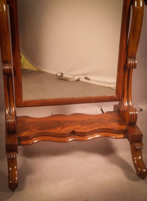 A VICTORIAN MAHOGANY CHEVAL MIRROR - ADDITIONAL PHOTO 5