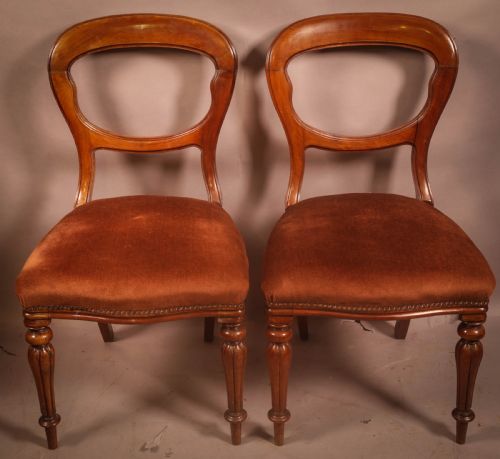 A RARE SET OF 8 VICTORIAN DINING CHAIRS 2 CARVERS - ADDITIONAL PHOTO 3