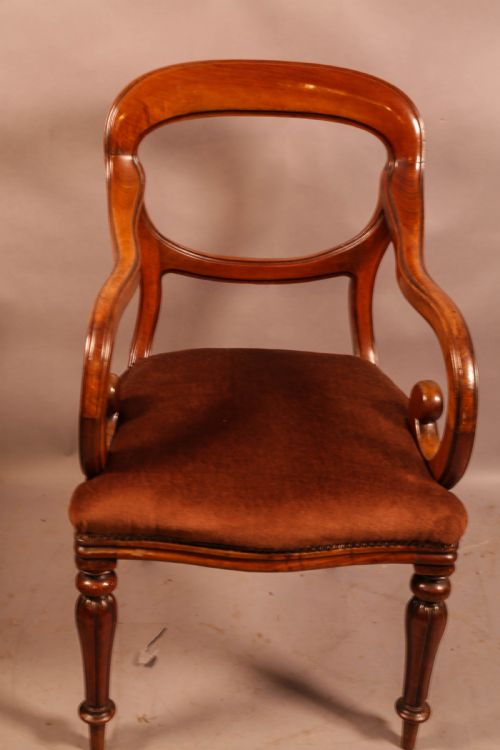 A RARE SET OF 8 VICTORIAN DINING CHAIRS 2 CARVERS - ADDITIONAL PHOTO 9
