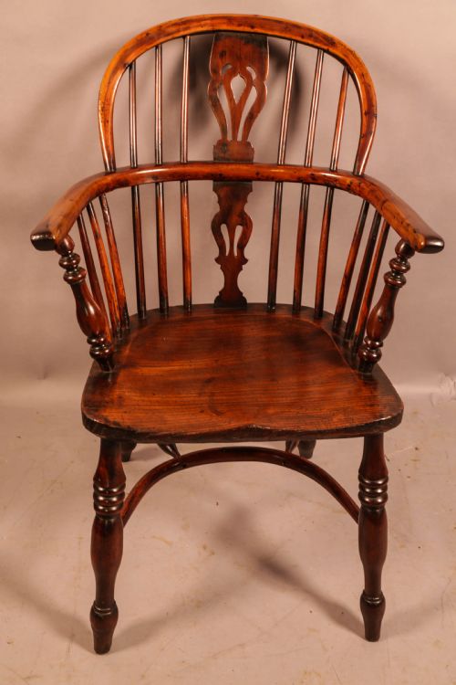 A YEW WOOD LOW BACK WINDSOR CHAIR ROCKLEY MAKER - ADDITIONAL PHOTO 1