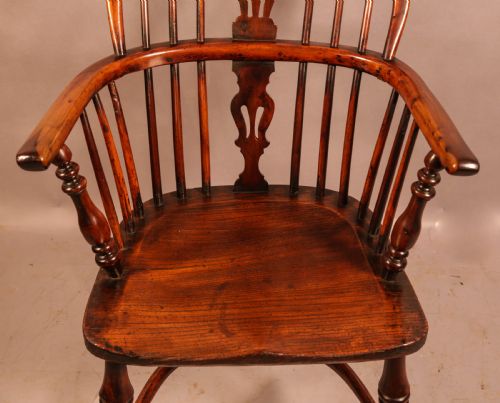 A YEW WOOD LOW BACK WINDSOR CHAIR ROCKLEY MAKER - ADDITIONAL PHOTO 2