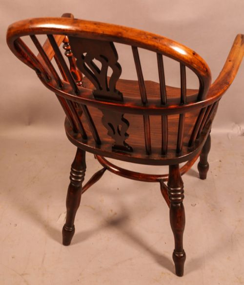A YEW WOOD LOW BACK WINDSOR CHAIR ROCKLEY MAKER - ADDITIONAL PHOTO 4