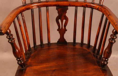 A YEW WOOD LOW BACK WINDSOR CHAIR ROCKLEY MAKER - ADDITIONAL PHOTO 6