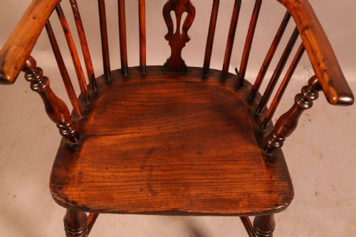 A YEW WOOD LOW BACK WINDSOR CHAIR ROCKLEY MAKER - ADDITIONAL PHOTO 7