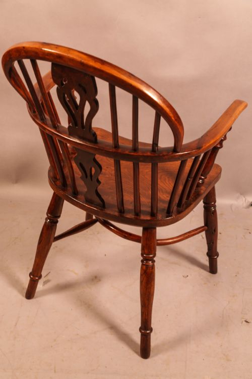 A YEW WOOD LOW BACK WINDSOR CHAIR ROCKLEY MAKER - ADDITIONAL PHOTO 2