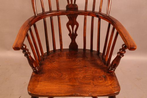 A YEW WOOD LOW BACK WINDSOR CHAIR ROCKLEY MAKER - ADDITIONAL PHOTO 4