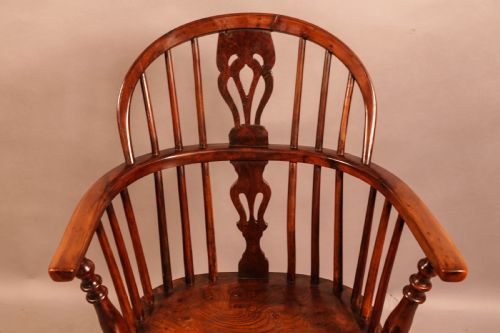 A YEW WOOD LOW BACK WINDSOR CHAIR ROCKLEY MAKER - ADDITIONAL PHOTO 5
