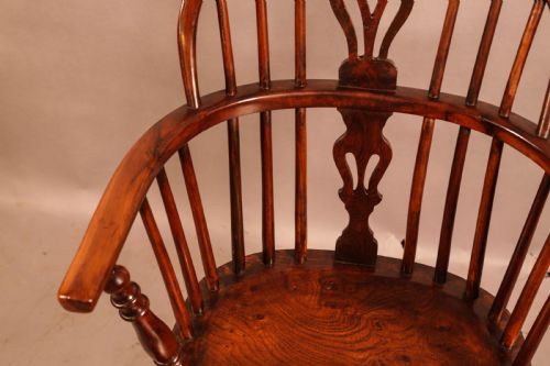A YEW WOOD LOW BACK WINDSOR CHAIR ROCKLEY MAKER - ADDITIONAL PHOTO 7