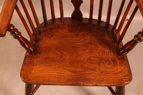A YEW WOOD LOW BACK WINDSOR CHAIR ROCKLEY MAKER - ADDITIONAL PHOTO 9
