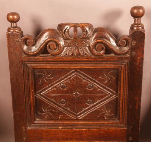 A GOOD PAIR OF 17TH CENTURY CHAIRS IN OAK - ADDITIONAL PHOTO 6