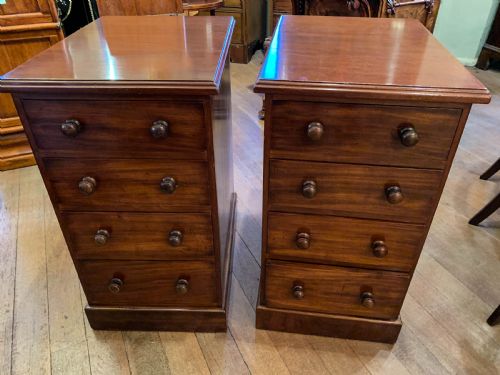 a pair of bedside chests mahogany - CATEGORY: ANTIQUE CUPBOARDS - DATED VICTORIAN