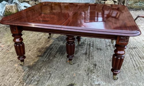 A SUPERB EARLY VICTORIAN WIND OUT EXTENDING DINING TABLE MAHOGANY - ADDITIONAL PHOTO 11
