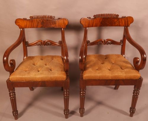 a good quality pair of william iv carver chairs - CATEGORY: ANTIQUE CHAIRS - DATED 19TH CENTURY