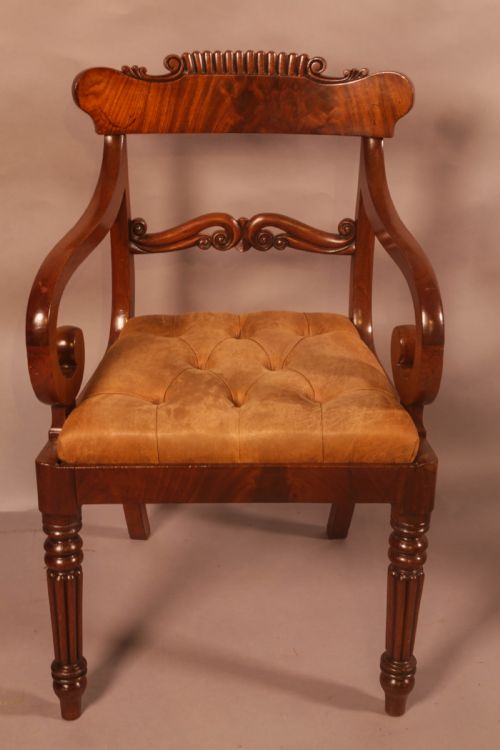 A GOOD QUALITY PAIR OF WILLIAM IV CARVER CHAIRS - ADDITIONAL PHOTO 2