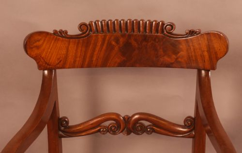 A GOOD QUALITY PAIR OF WILLIAM IV CARVER CHAIRS - ADDITIONAL PHOTO 4