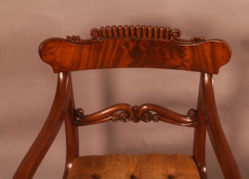 A GOOD QUALITY PAIR OF WILLIAM IV CARVER CHAIRS - ADDITIONAL PHOTO 6