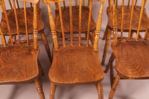 A SET OF 6 19TH CENTURY KITCHEN CHAIRS - ADDITIONAL PHOTO 2