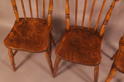 A SET OF 6 19TH CENTURY KITCHEN CHAIRS - ADDITIONAL PHOTO 5