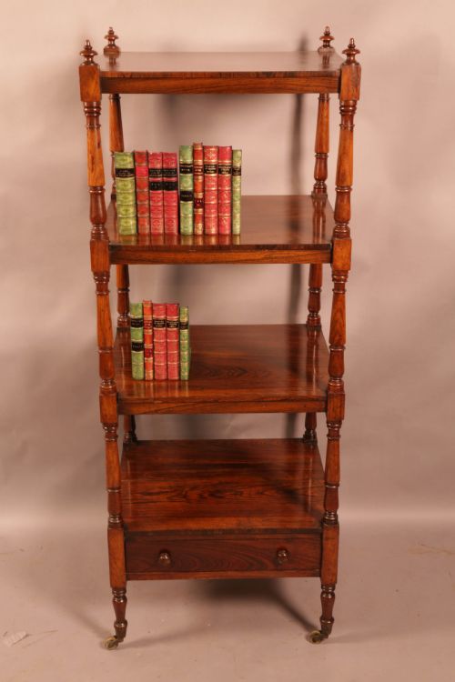 a rosewood 4 tier book stand circa 1830 - CATEGORY: ANTIQUE FURNITURE - DATED 19TH CENTURY