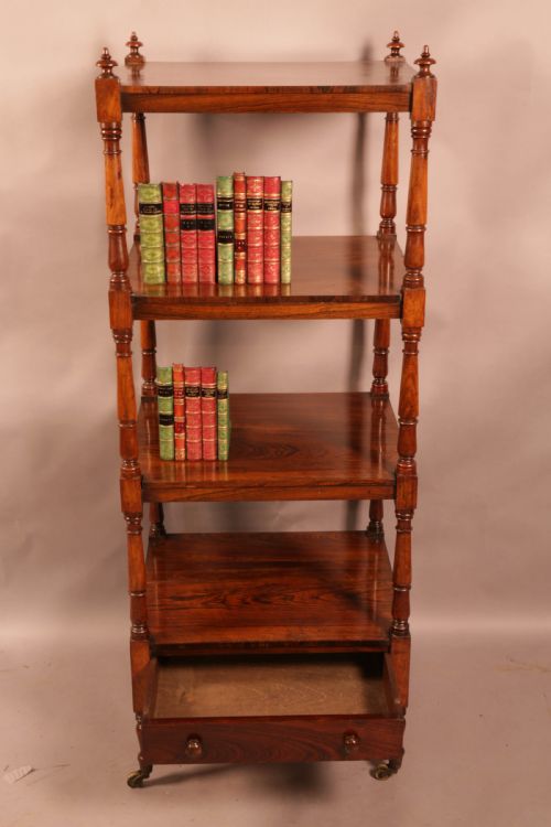 A ROSEWOOD 4 TIER BOOK STAND CIRCA 1830 - ADDITIONAL PHOTO 1