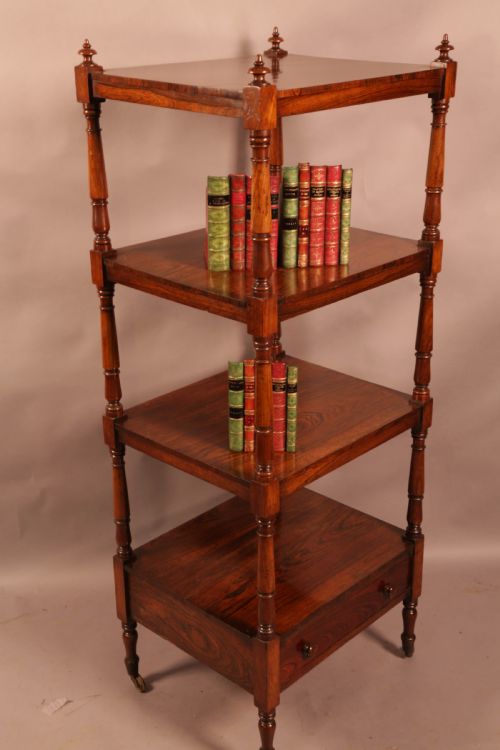 A ROSEWOOD 4 TIER BOOK STAND CIRCA 1830 - ADDITIONAL PHOTO 2