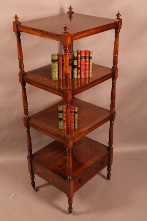 A ROSEWOOD 4 TIER BOOK STAND CIRCA 1830 - ADDITIONAL PHOTO 4