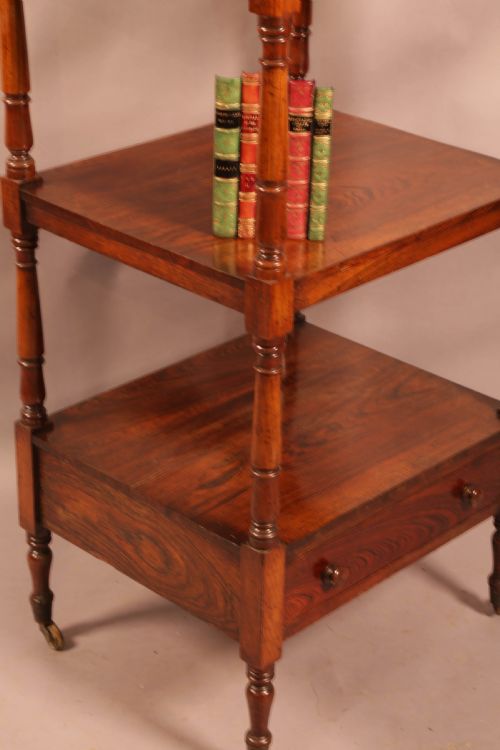 A ROSEWOOD 4 TIER BOOK STAND CIRCA 1830 - ADDITIONAL PHOTO 5