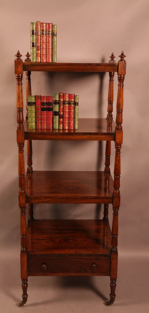 A ROSEWOOD 4 TIER BOOK STAND CIRCA 1830 - ADDITIONAL PHOTO 6