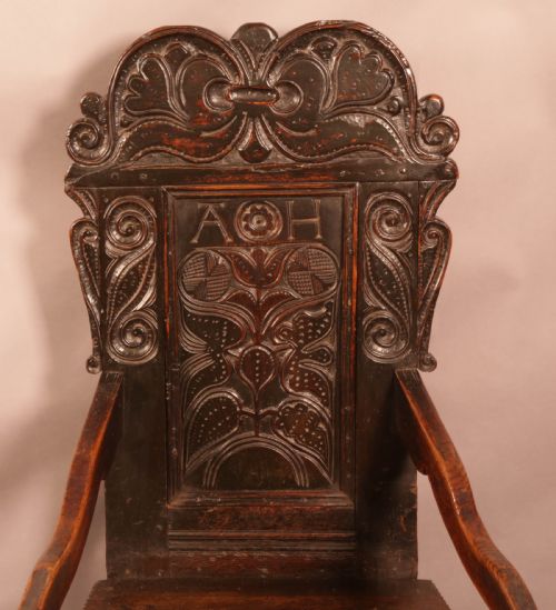 A SUPER 17TH CENTURY WAINSCOTT CHAIR CARVING FANTASTIC - ADDITIONAL PHOTO 4