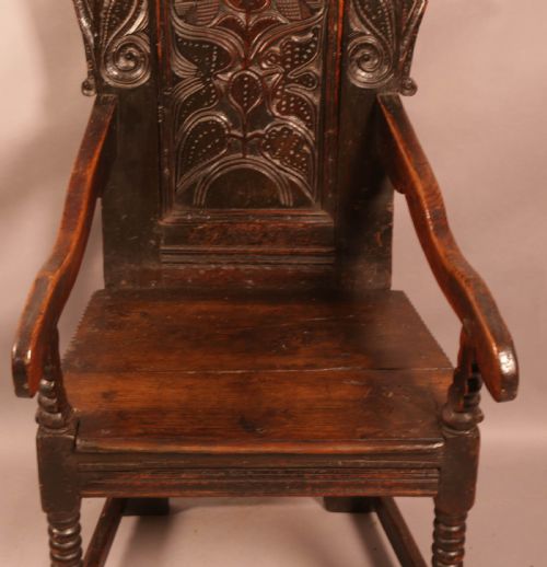 A SUPER 17TH CENTURY WAINSCOTT CHAIR CARVING FANTASTIC - ADDITIONAL PHOTO 6