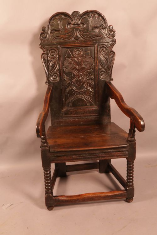 A SUPER 17TH CENTURY WAINSCOTT CHAIR CARVING FANTASTIC - ADDITIONAL PHOTO 9