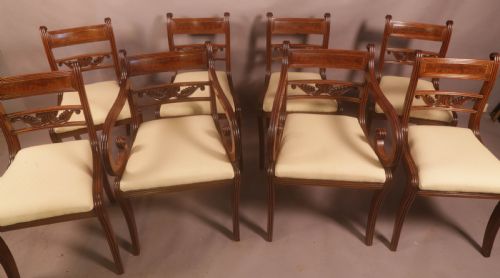 a superb set of 8 regency dining chairs sabre leg - CATEGORY: ANTIQUE CHAIRS - DATED 19TH CENTURY