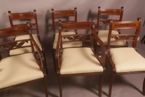 A SUPERB SET OF 8 REGENCY DINING CHAIRS SABRE LEG - ADDITIONAL PHOTO 1