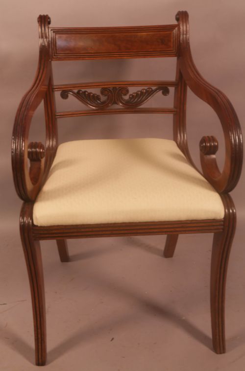 A SUPERB SET OF 8 REGENCY DINING CHAIRS SABRE LEG - ADDITIONAL PHOTO 6