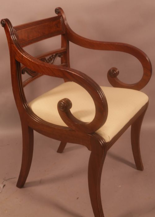 A SUPERB SET OF 8 REGENCY DINING CHAIRS SABRE LEG - ADDITIONAL PHOTO 8