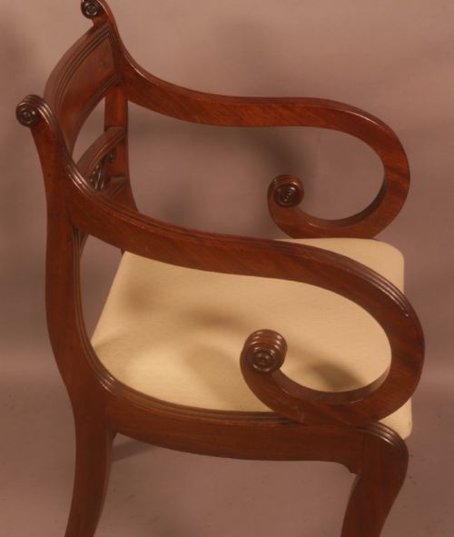 A SUPERB SET OF 8 REGENCY DINING CHAIRS SABRE LEG - ADDITIONAL PHOTO 12