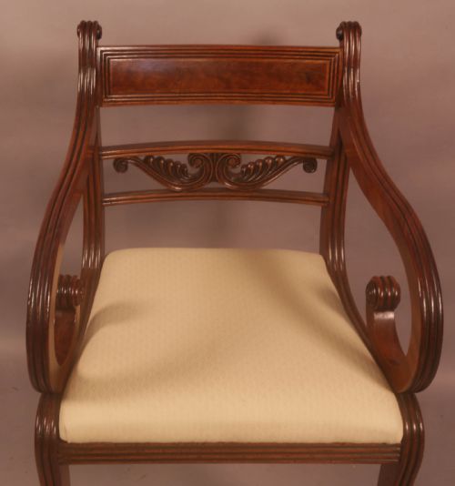 A SUPERB SET OF 8 REGENCY DINING CHAIRS SABRE LEG - ADDITIONAL PHOTO 13